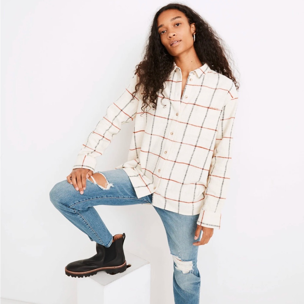 Madewell oversized Shirt Windowpane Size L